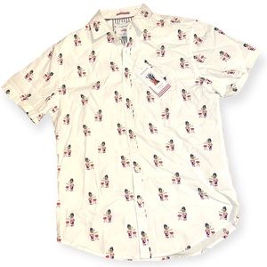 Denim & Flower Ricky Singh 4th of July Button Down Short Sleeve Shirt USA